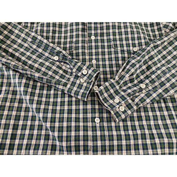 Vintage Woolrich Shirt Men's M Green Plaid Button Up Outdoor Casual Preppy - Picture 8 of 10